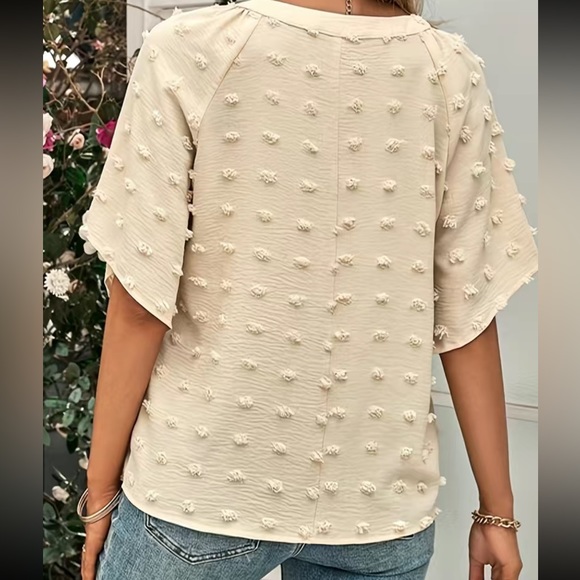 Boho V neck Swiss dot blouse - Picture 12 of 16